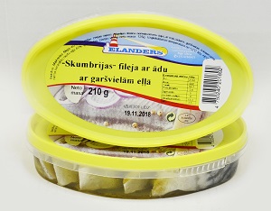 Skumbrijas fileja ar ādu ar garšvielam eļļā