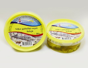 Siļķu gabaliņi cepti želejā